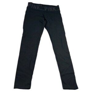 Victorias Secret PINK Yoga Leggings‎ XS Black Rhinestone Waistband Y2K
